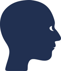 Profile Silhouette: Minimalist Head Icon, Human Head Vector Graphic