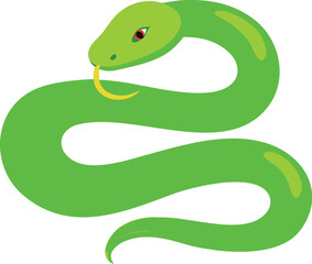 Vibrant Green Snake Illustration: A Striking Reptile Design