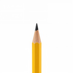 Vertical yellow school pencil isolated on plain background for office design kits, stationary mockups, writing instrument ads, minimalist product visualization, clean academic themes

