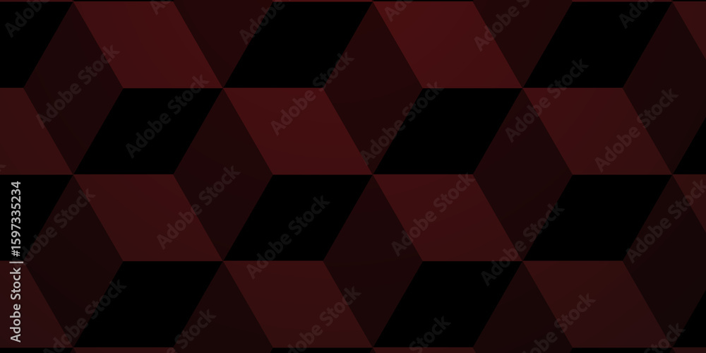 Poster abstract background with red squares cube texture wallpaper design.