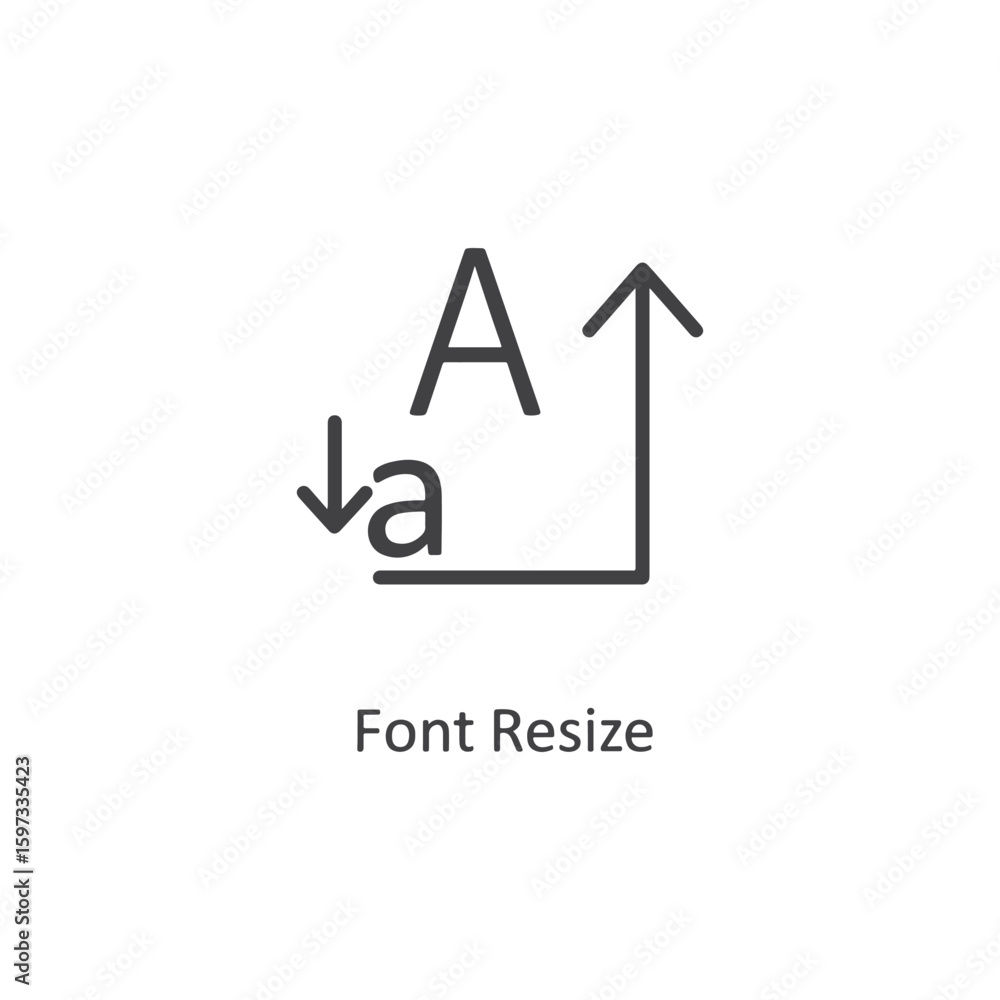 Poster vector art of font size increase and decrease icon