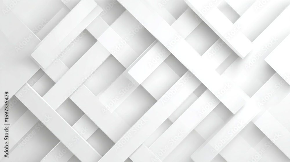 Poster white geometric shapes are arranged in an intricate pattern, creating a modern and minimalistic back