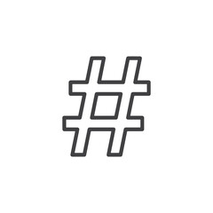 Fototapeta premium Vector art of a simple line art icon of a hashtag symbol