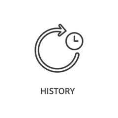 Vector art of an icon representing history with a clock and circular arrow