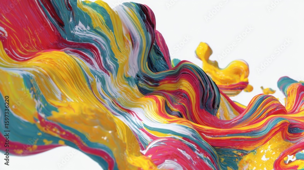 Poster bright colors swirl together in an abstract formation, showcasing a mesmerizing blend of hues and dy