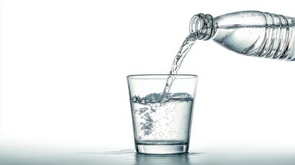 pouring water into glass
