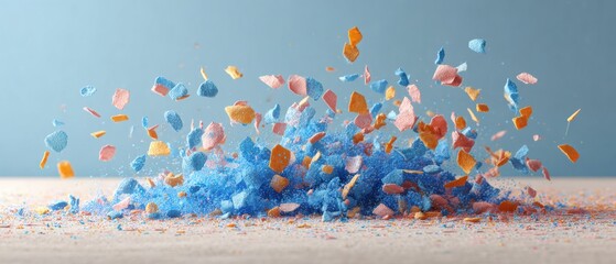 Premium Lottery Confetti Burst with Abstract Motion Frozen in Mid-Air for Joyful Celebrations and Festive Marketing Campaigns