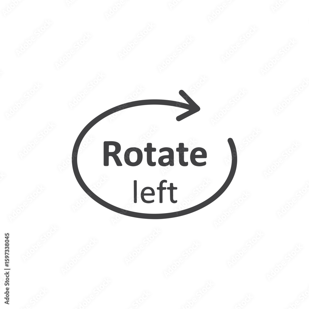 Poster vector art of rotate left symbol with a circular arrow