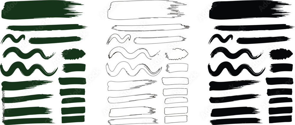 Poster brush stroke set vector design element collection for graphic design and web design free download ed