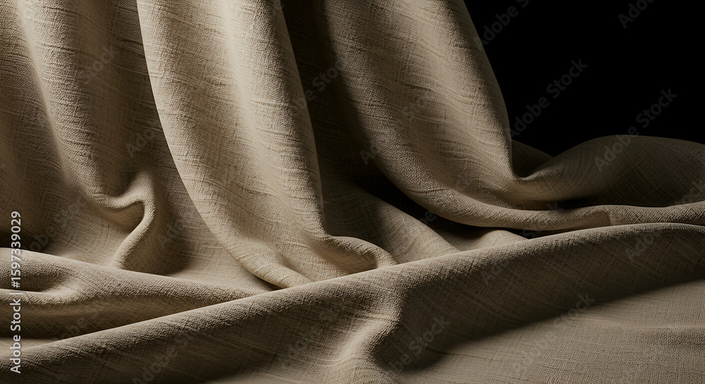 Poster Abstract textural background of draped fabric with subtle patterns and folds