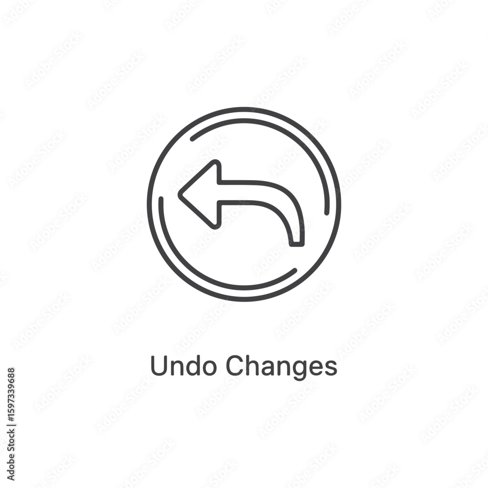 Poster vector art of undo changes icon with a curved arrow indicating reversal