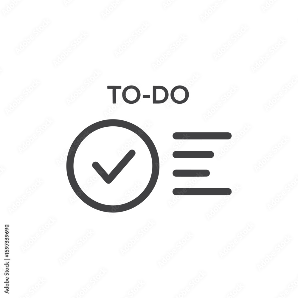 Poster Vector art of todo list icon with a check mark indicating completion
