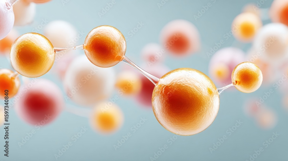 Poster premium quantum simulation of molecular structure with interconnected spheres for modern tech and sc