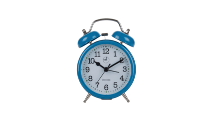 Classic Blue Alarm Clock - Time Management and Punctuality Concept