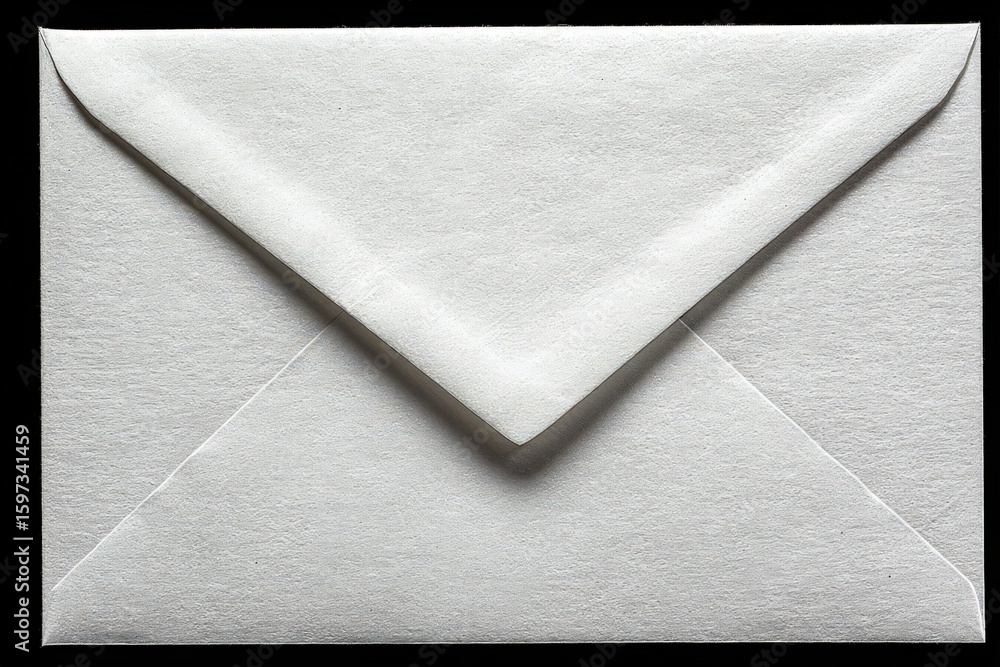 Poster elegant white envelope positioned against a dark backdrop emphasizing subtle texture and craftsmansh
