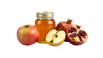 Honey, Apple, and Pomegranate Rosh Hashanah Symbols