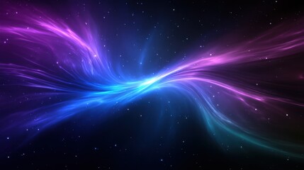 Obraz premium Colorful Abstract Space Background with Light Waves and Stars