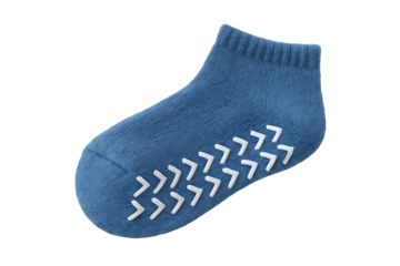 Comfortable Blue Non-Slip Sock with Traction Pattern for Secure Indoor Walking