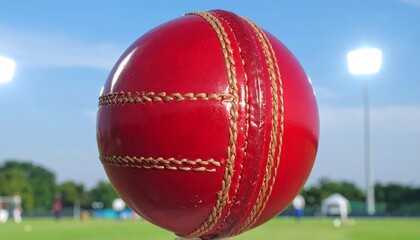 Close-up cricket ball, outdoor game