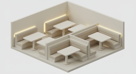 Restaurant interior design layout illustration