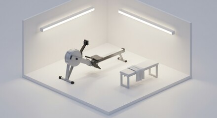 Rowing machine interior minimalist design