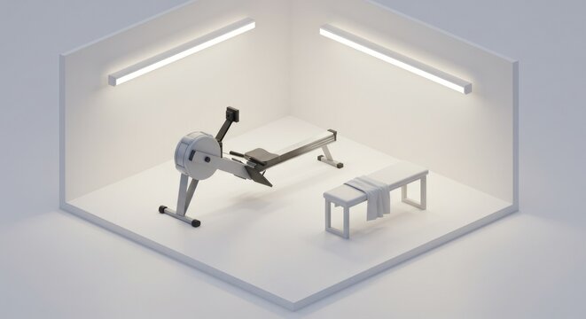 Rowing machine interior minimalist design