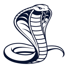 Fototapeta premium Dark Blue Cobra Snake Silhouette Vector Icon