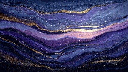Abstract Marbled Background With Gold Glitter