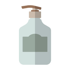 Cream body with pump dispenser flat color icon. Vector illustration