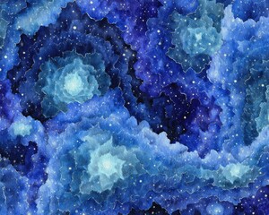 Abstract Watercolor Space Galaxy Background