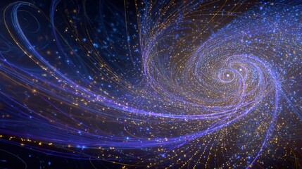 Abstract Spiral Galaxy Design With Vibrant Colors