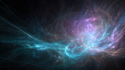 Abstract Colorful Nebula In Space