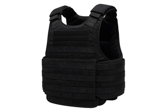 Modern Tactical Bulletproof Vest Isolated on White Background for Security and Law Enforcement Concepts