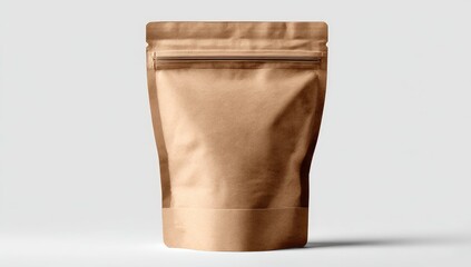 Obraz premium Beige resealable pouch, front view