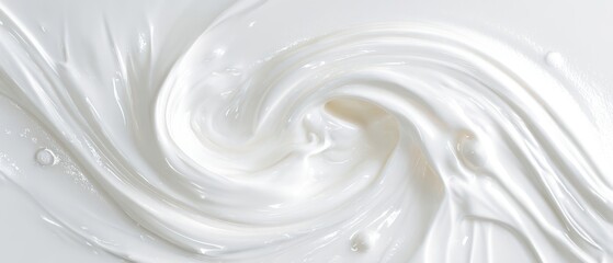 The creamy swirl of luxurious skincare product on a smooth surface.