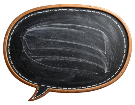 Chalkboard-Style Speech Bubble with Grainy Texture, Hand-Drawn Effect, Transparent PNG