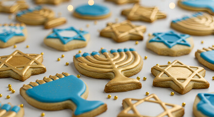 Festive Hanukkah Cookies: A Delightful Display of Jewish Holiday Tradition and Celebration