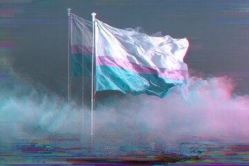 Vibrant 3D Marshall Islands Flag Waving in Smoke