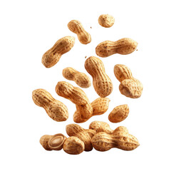 Peanuts in shells, scattered, close-up