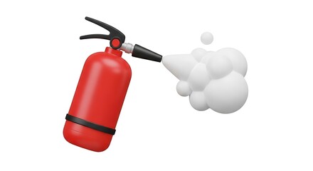 Naklejka premium Fire Extinguisher Releasing Foam