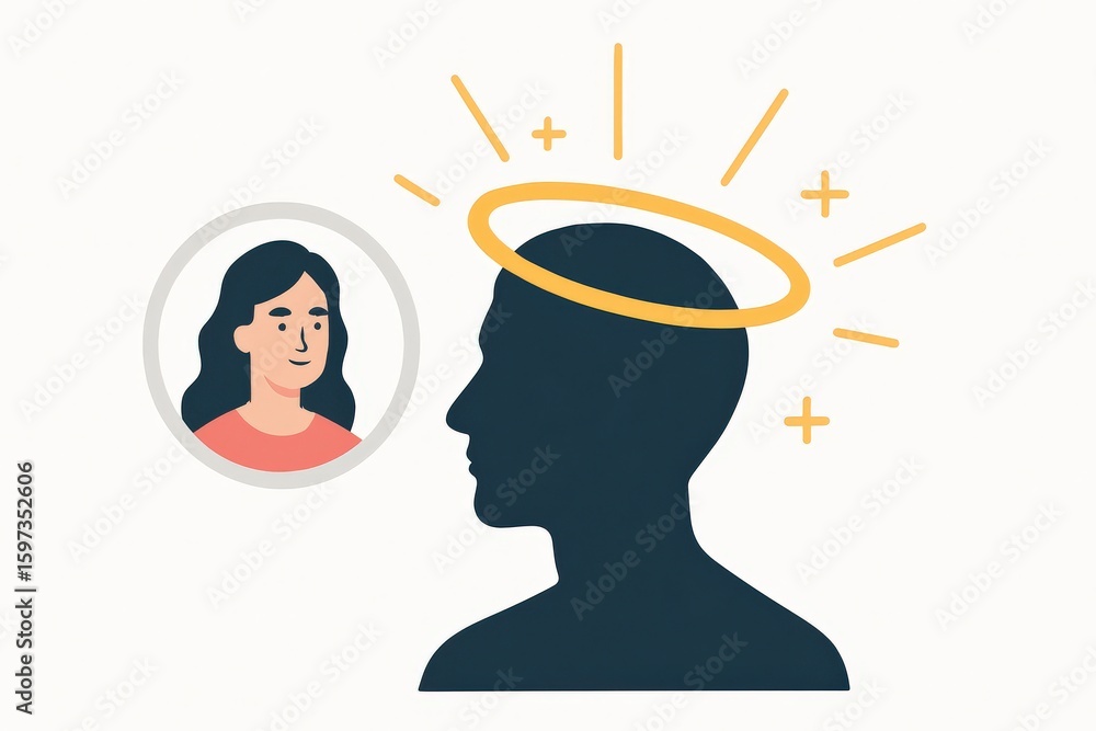 Aufkleber abstract representation of positive mindset highlighting duality between inner self and perception s