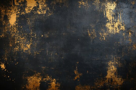 Elegant black and gold texture background with antique paint effect