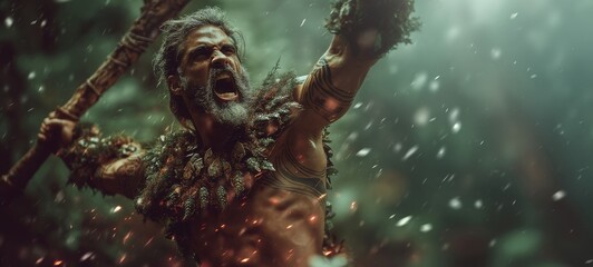 Photographic Style Wild Bearded Male