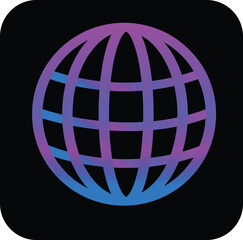 A modern gradient outline of a globe symbolizing internet, global reach, or worldwide access. Best for settings menus, language options, websites, and international platforms.