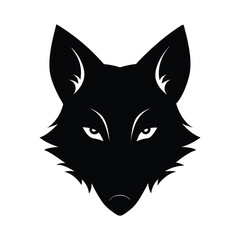 Fototapeta premium Silhouette vector of a jackal head with pointed ears for desert scavenger and wild dog design Vector illustration