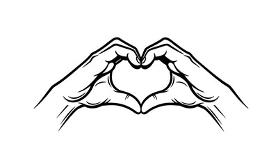 Love Hand Logo, Hands Forming the Love Sign