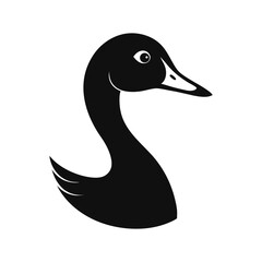 Obraz premium Silhouette vector of a goose head with curved beak for bird and farm animal themed artwork Vector illustration