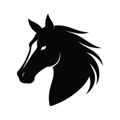 Fototapeta premium Silhouette vector of a horse head with elegant profile for speed and equestrian theme design Vector illustration