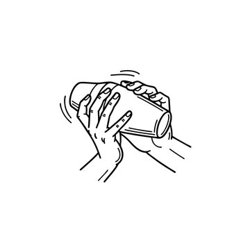 recommend clip art: Minimalist Bartender Logo Showing Two Hands Shaking a Cocktail Shaker, Clean Black Outlines