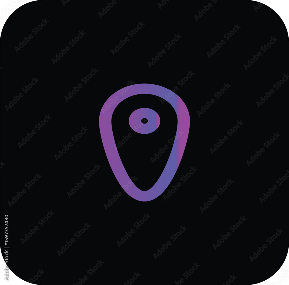 Poster gradient location pin icon for maps, navigation, or gps-based applications.